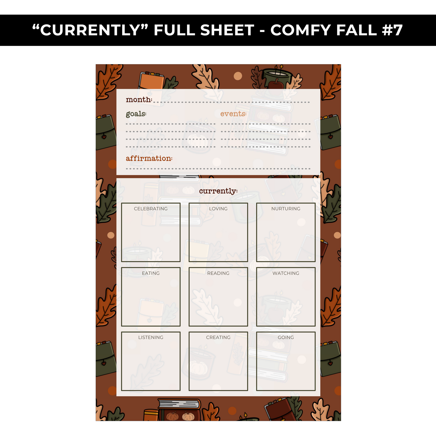 "CURRENTLY" LARGE SHEET #7 - COMFY FALL - NEW RELEASE