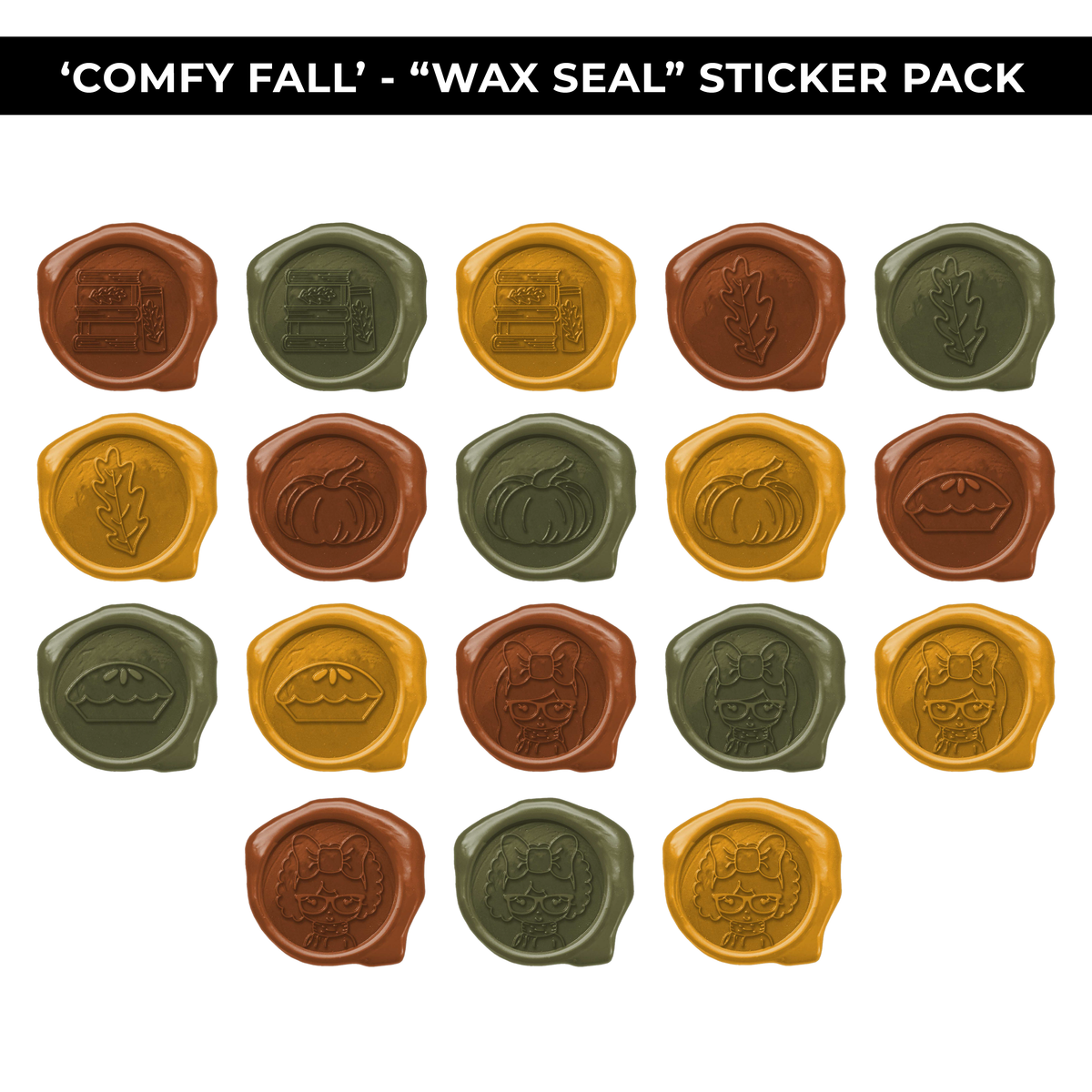 COMFY FALL WAX SEALS STICKER PACK - NEW RELEASE