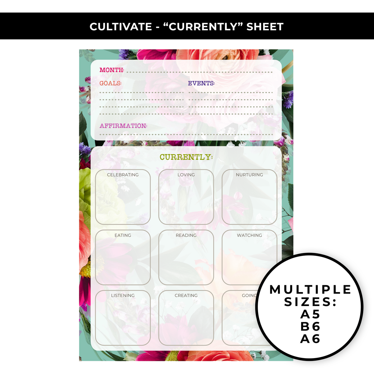 "CURRENTLY" LARGE SHEET - CULTIVATE - NEW RELEASE