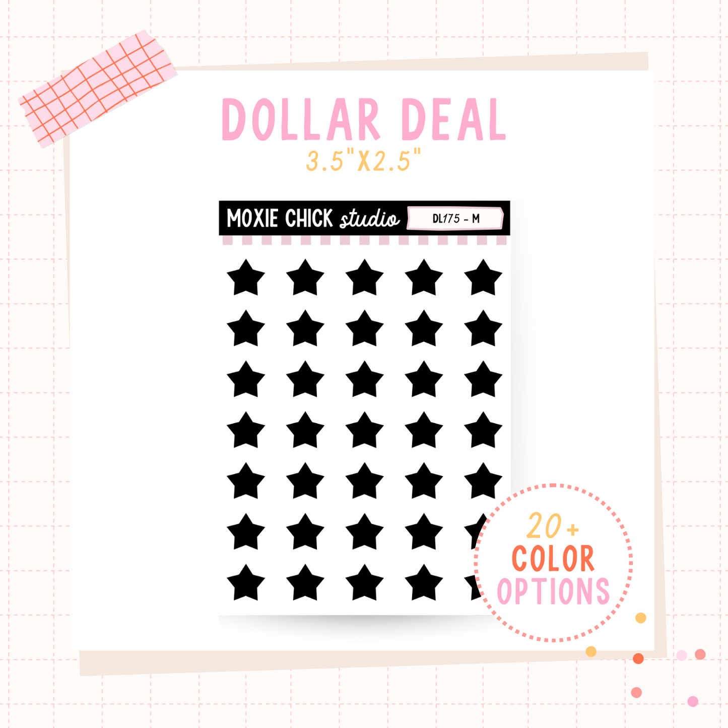 Stars #2 - Dollar Deal Sticker Sheets – Perfect for On-the-Go Planners & Journals)