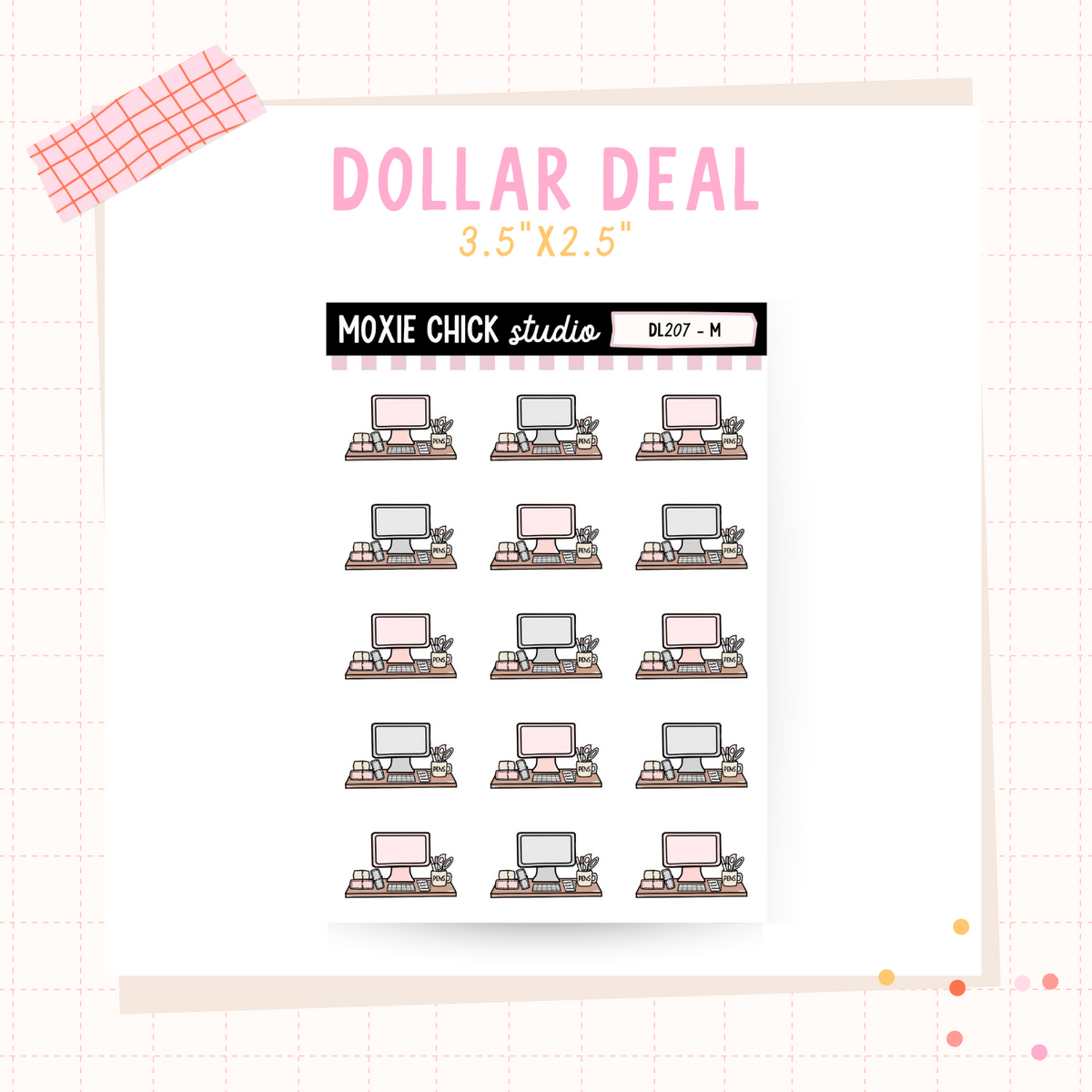 Computer Small Deco - Dollar Deal Sticker Sheets – Perfect for On-the-Go Planners & Journals)