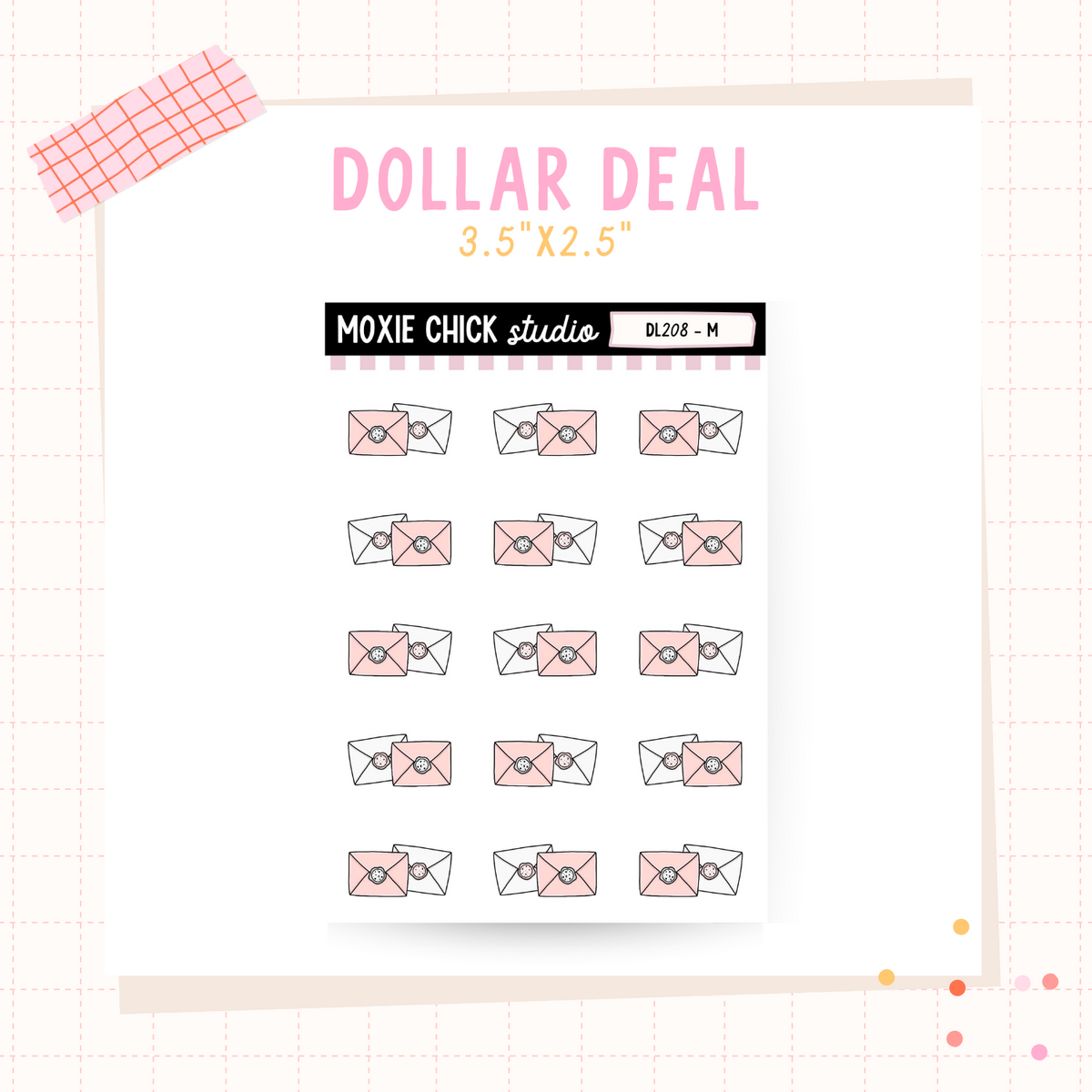 Envelopes - Dollar Deal Sticker Sheets – Perfect for On-the-Go Planners & Journals)