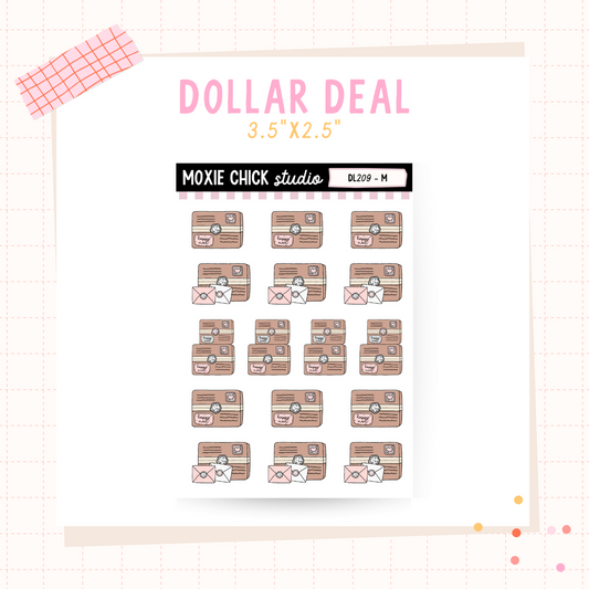Happy Mail boxes - Dollar Deal Sticker Sheets – Perfect for On-the-Go Planners & Journals)