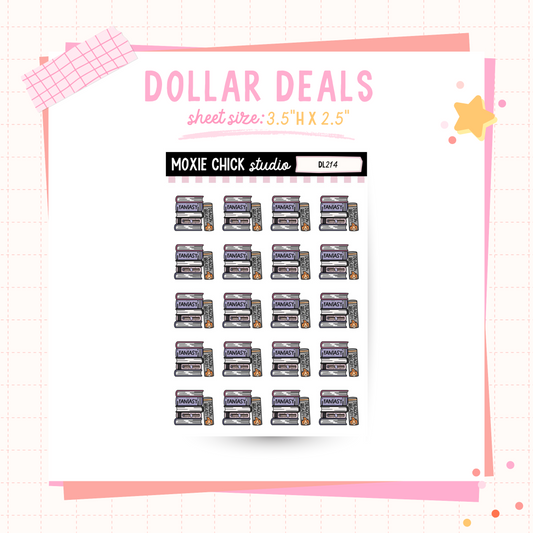 Book stack Fantasy - Dollar Deal Sticker Sheets – Perfect for On-the-Go Planners & Journals)