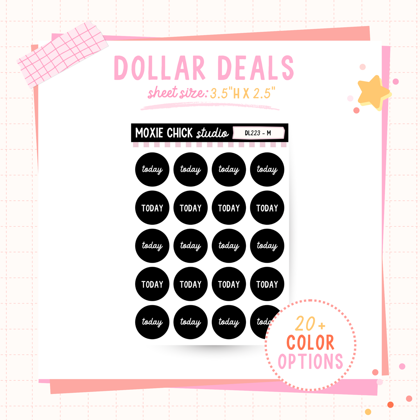 Circle TODAY - Dollar Deal Sticker Sheets – Perfect for On-the-Go Planners & Journals)