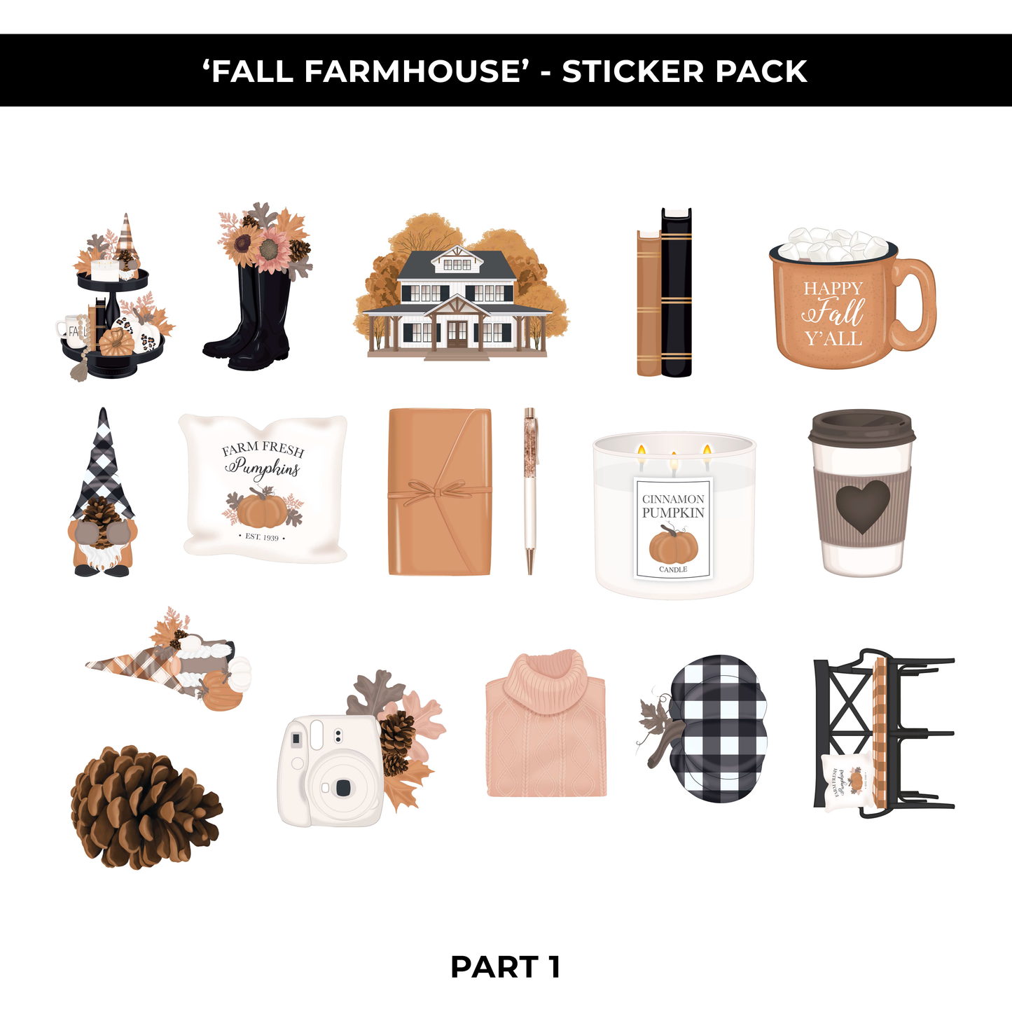 FALL FARMHOUSE STICKER PACK - NEW RELEASE