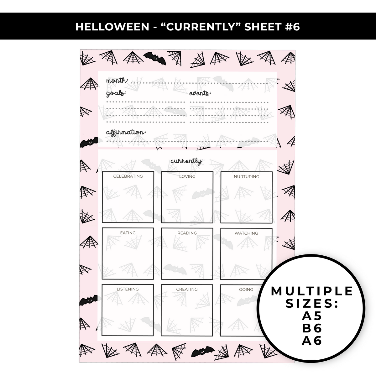 "CURRENTLY" LARGE SHEET #6 - HELLOWEEN - NEW RELEASE