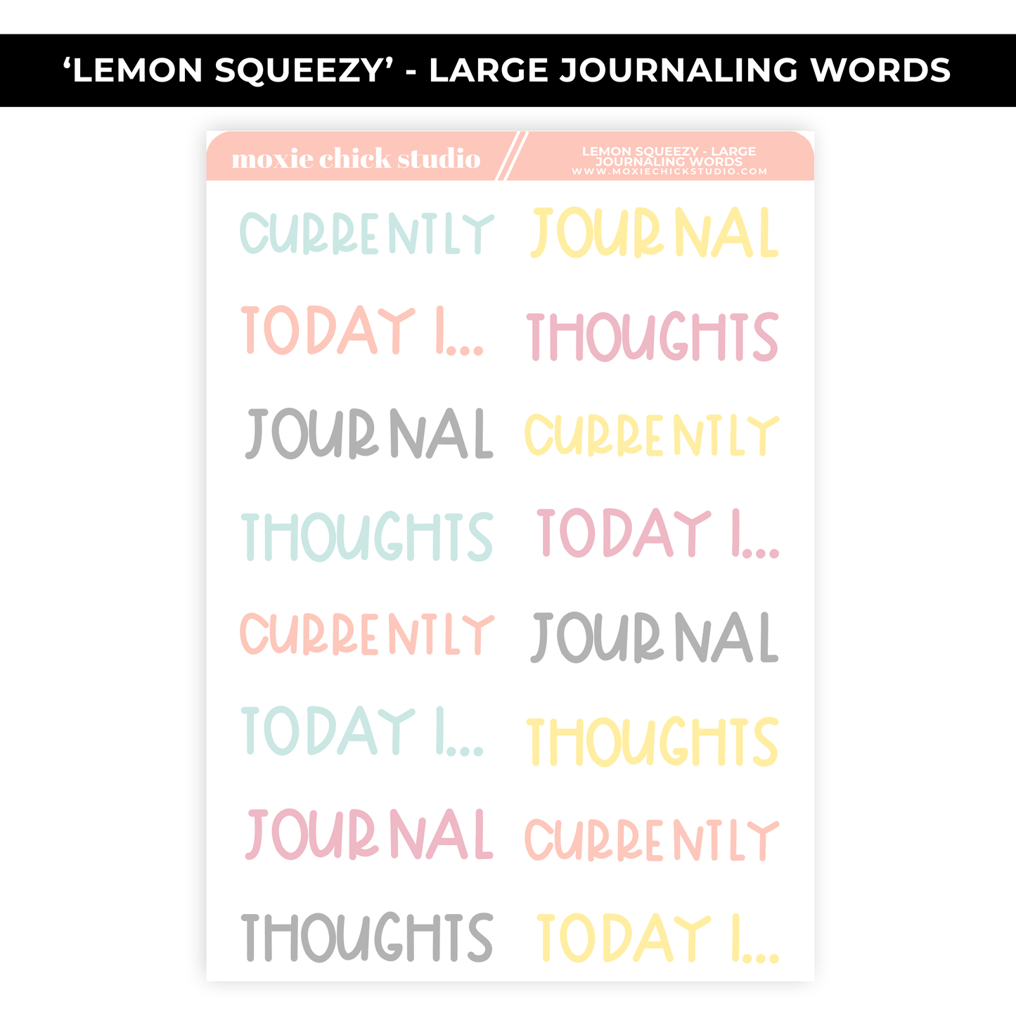 LEMON SQUEEZY LARGE JOURNALING WORDS - NEW RELEASE