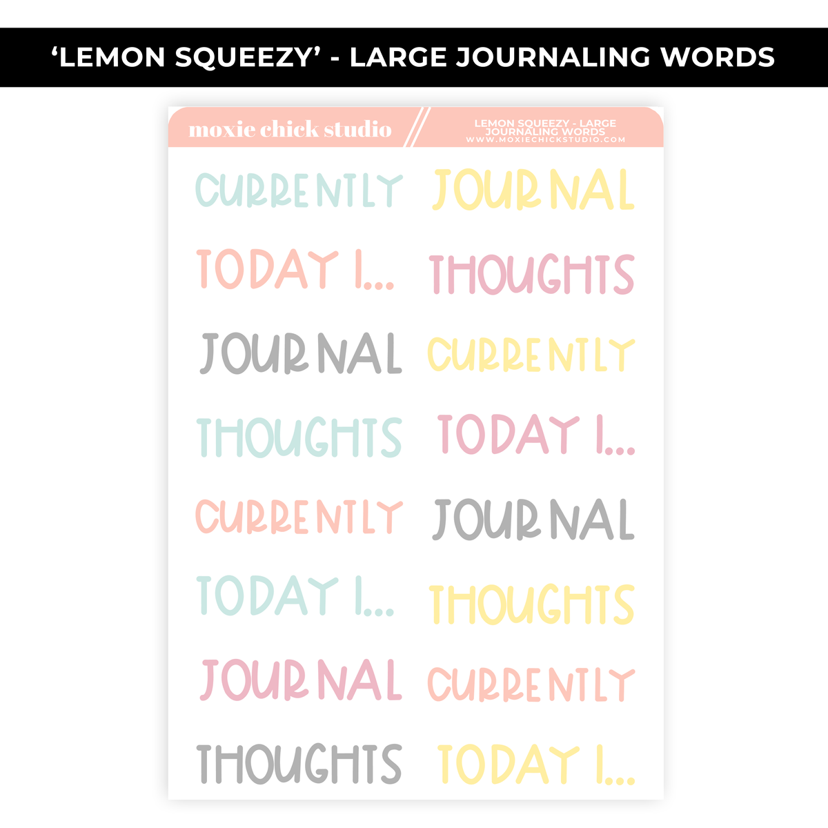 LEMON SQUEEZY LARGE JOURNALING WORDS - NEW RELEASE