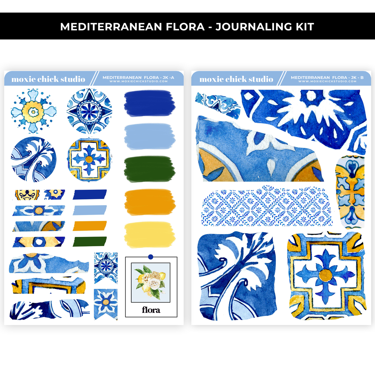 MEDITERRANEAN FLORA - 2 PAGE JOURNALING KIT - NEW RELEASE