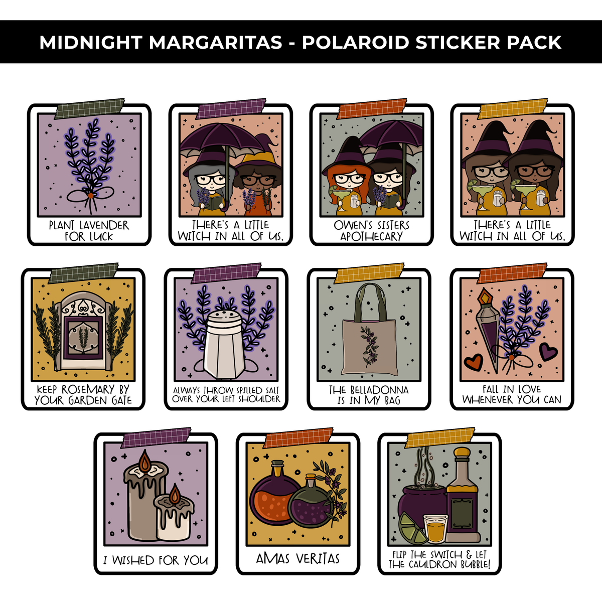 MIDNIGHT MARGARITAS POLAROID STICKER PACK - NEW RELEASE