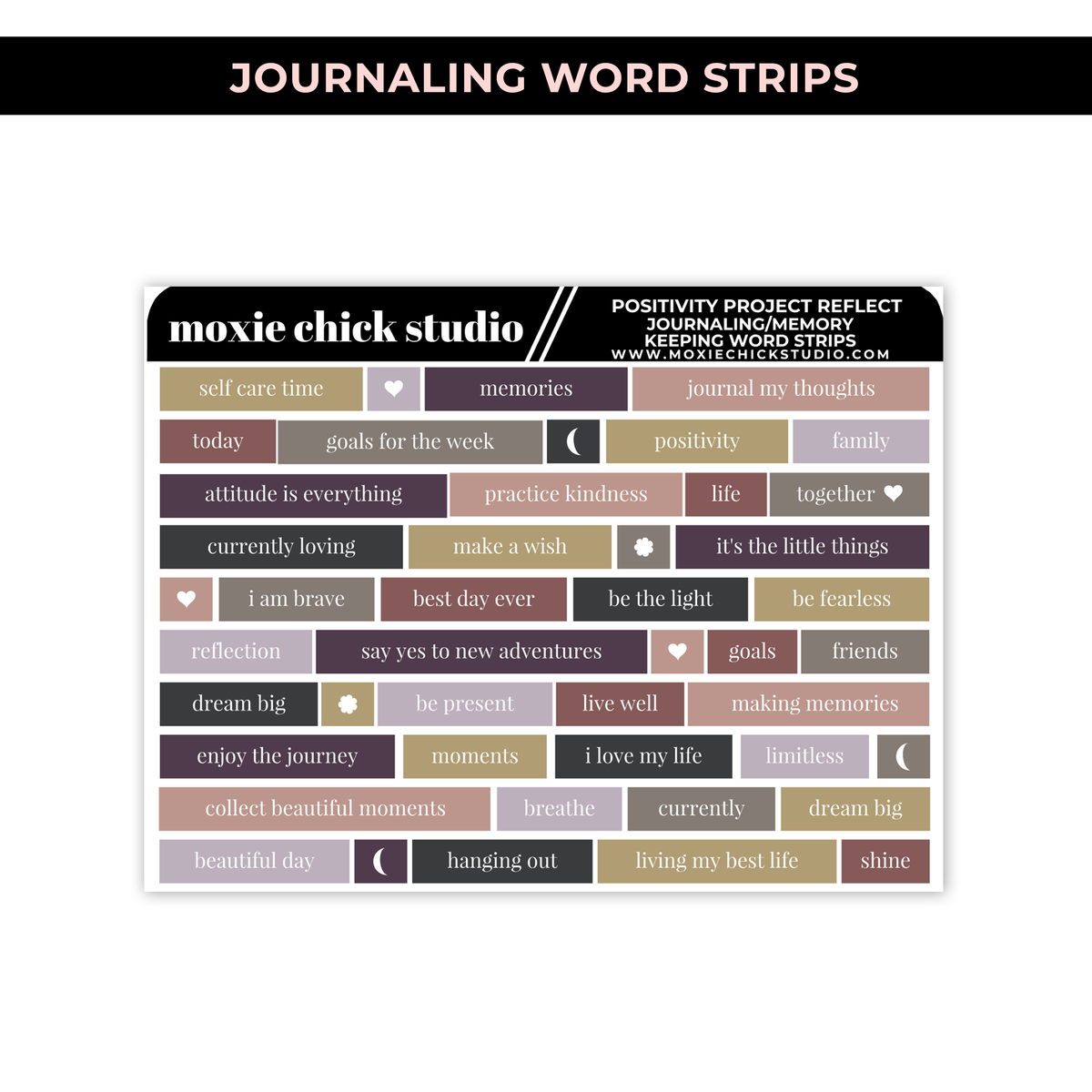 JOURNALING WORD STRIPS "REFLECT" - NEW RELEASE