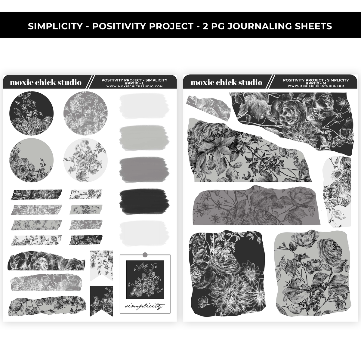 POSITIVITY PROJECT SIMPLICITY - 2 PAGE JOURNALING KIT - NEW RELEASE