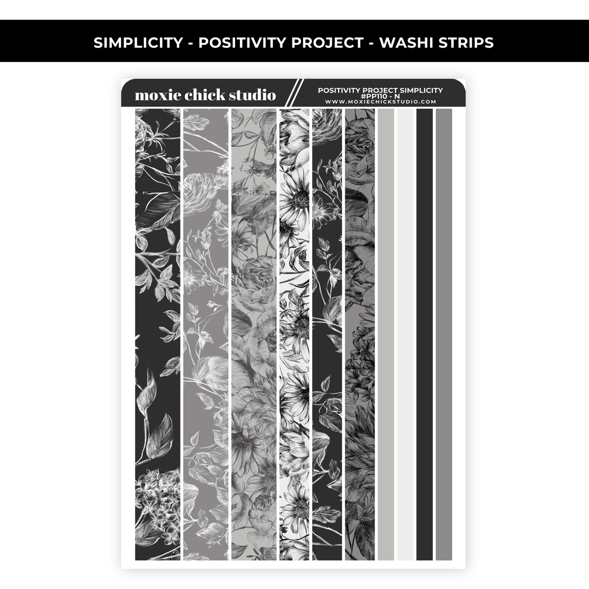 POSITIVITY PROJECT SIMPLICITY WASHI STRIPS - NEW RELEASE