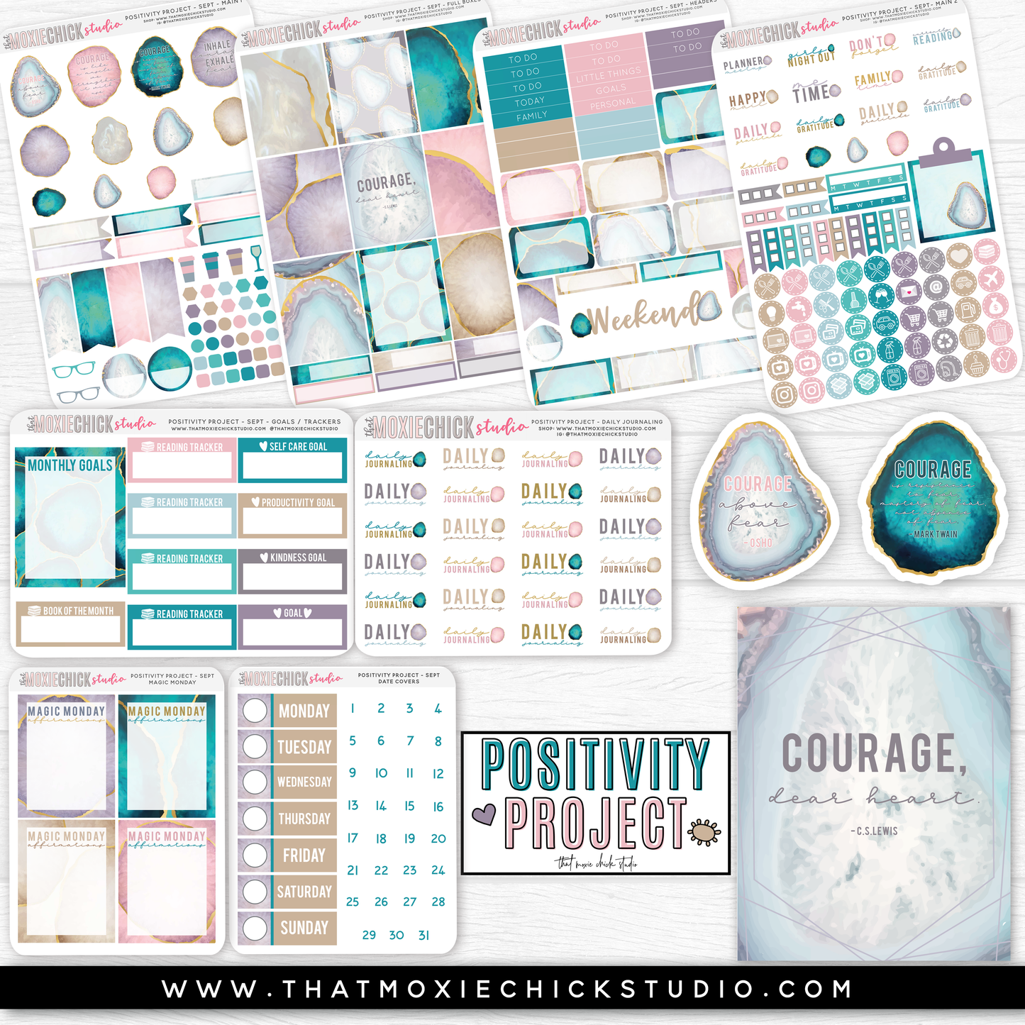 POSITIVITY PROJECT KIT - COURAGE // NEW RELEASE - That Moxie Chick Studio