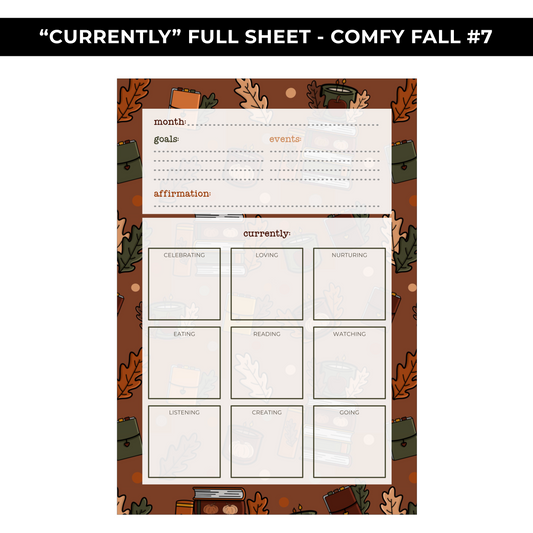 "CURRENTLY" LARGE SHEET #7 - COMFY FALL - NEW RELEASE