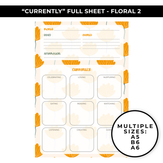 "CURRENTLY" LARGE SHEET - FLORAL 2 - NEW RELEASE