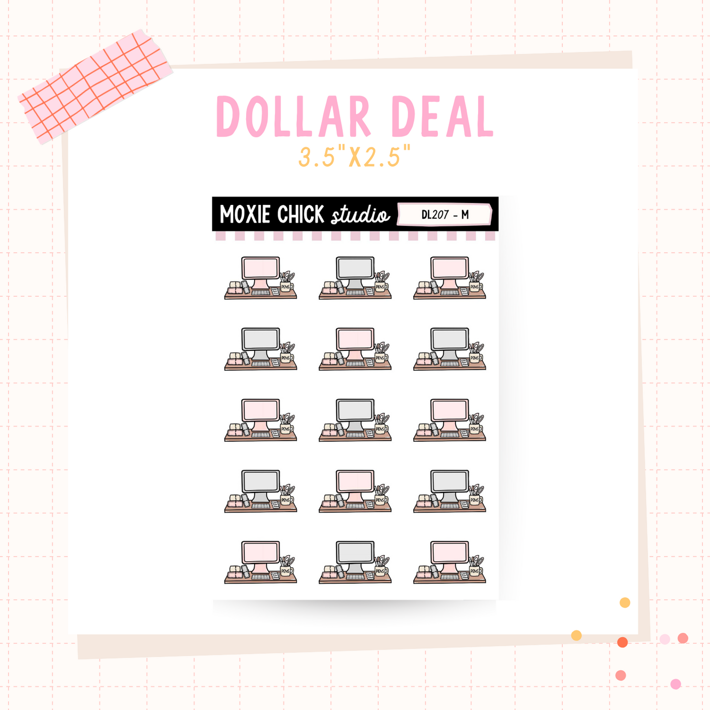 Computer Small Deco - Dollar Deal Sticker Sheets – Perfect for On-the-Go Planners & Journals)