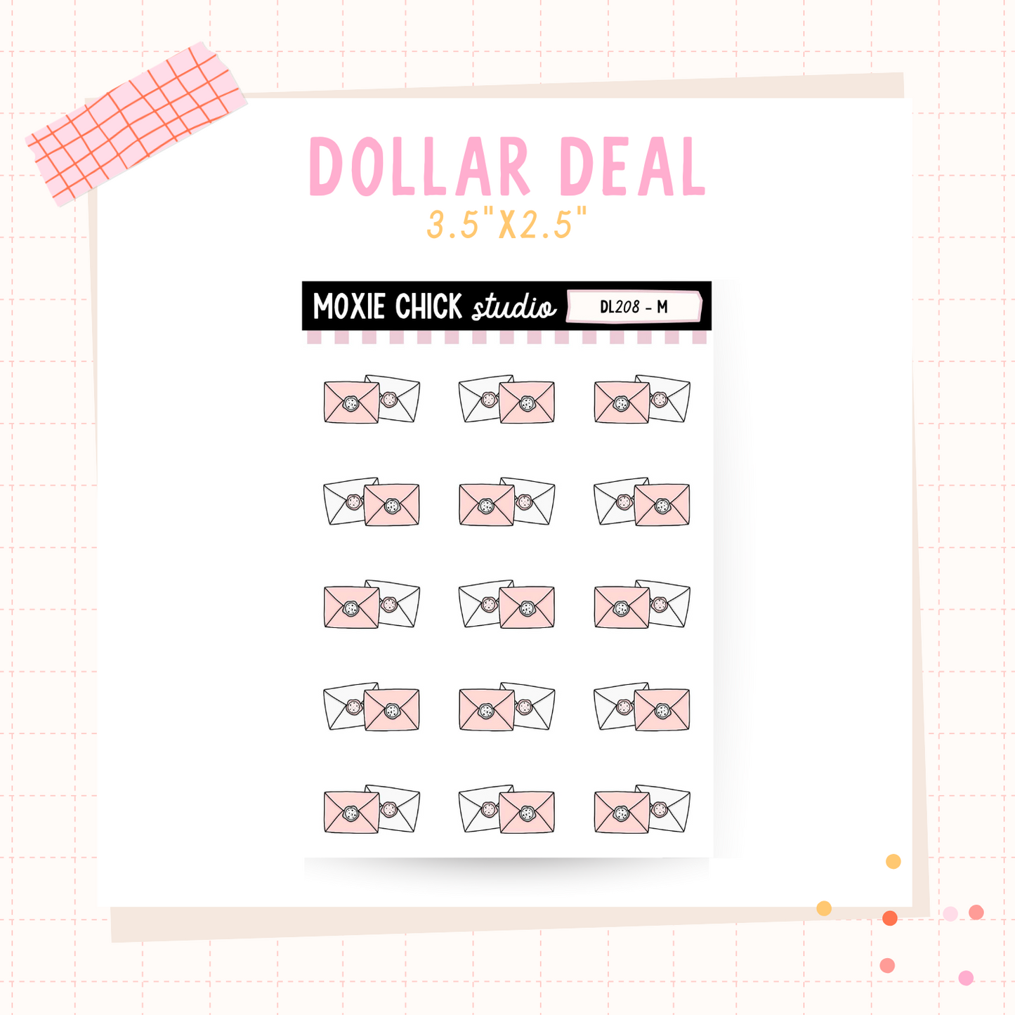 Envelopes - Dollar Deal Sticker Sheets – Perfect for On-the-Go Planners & Journals)