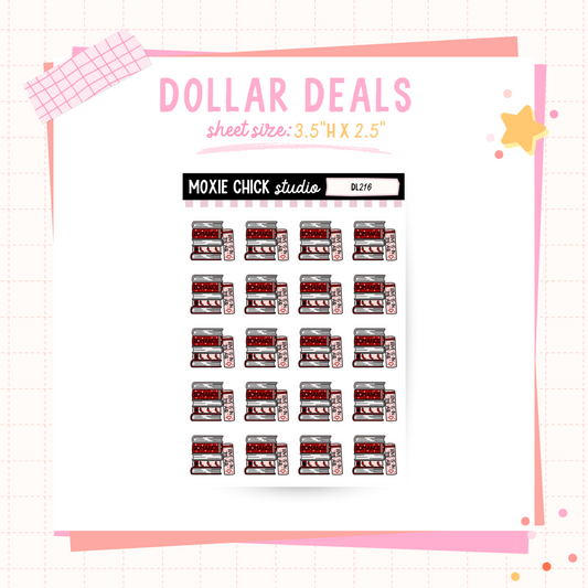 Book stack Romance - Dollar Deal Sticker Sheets – Perfect for On-the-Go Planners & Journals)
