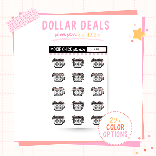 Laundry Basket - Dollar Deal Sticker Sheets – Perfect for On-the-Go Planners & Journals)