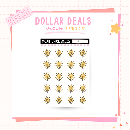 Lightbulb - Dollar Deal Sticker Sheets – Perfect for On-the-Go Planners & Journals)