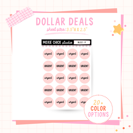 Circle URGENT - Dollar Deal Sticker Sheets – Perfect for On-the-Go Planners & Journals)
