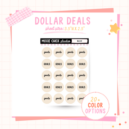 Circle GOALS - Dollar Deal Sticker Sheets – Perfect for On-the-Go Planners & Journals)