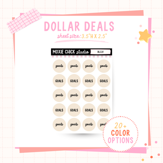 Circle GOALS - Dollar Deal Sticker Sheets – Perfect for On-the-Go Planners & Journals)