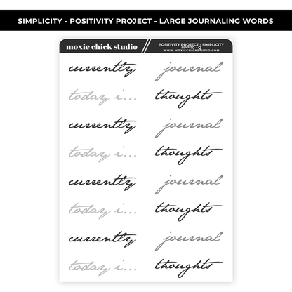 SIMPLICITY - POSITIVITY PROJECT KIT - NEW RELEASE