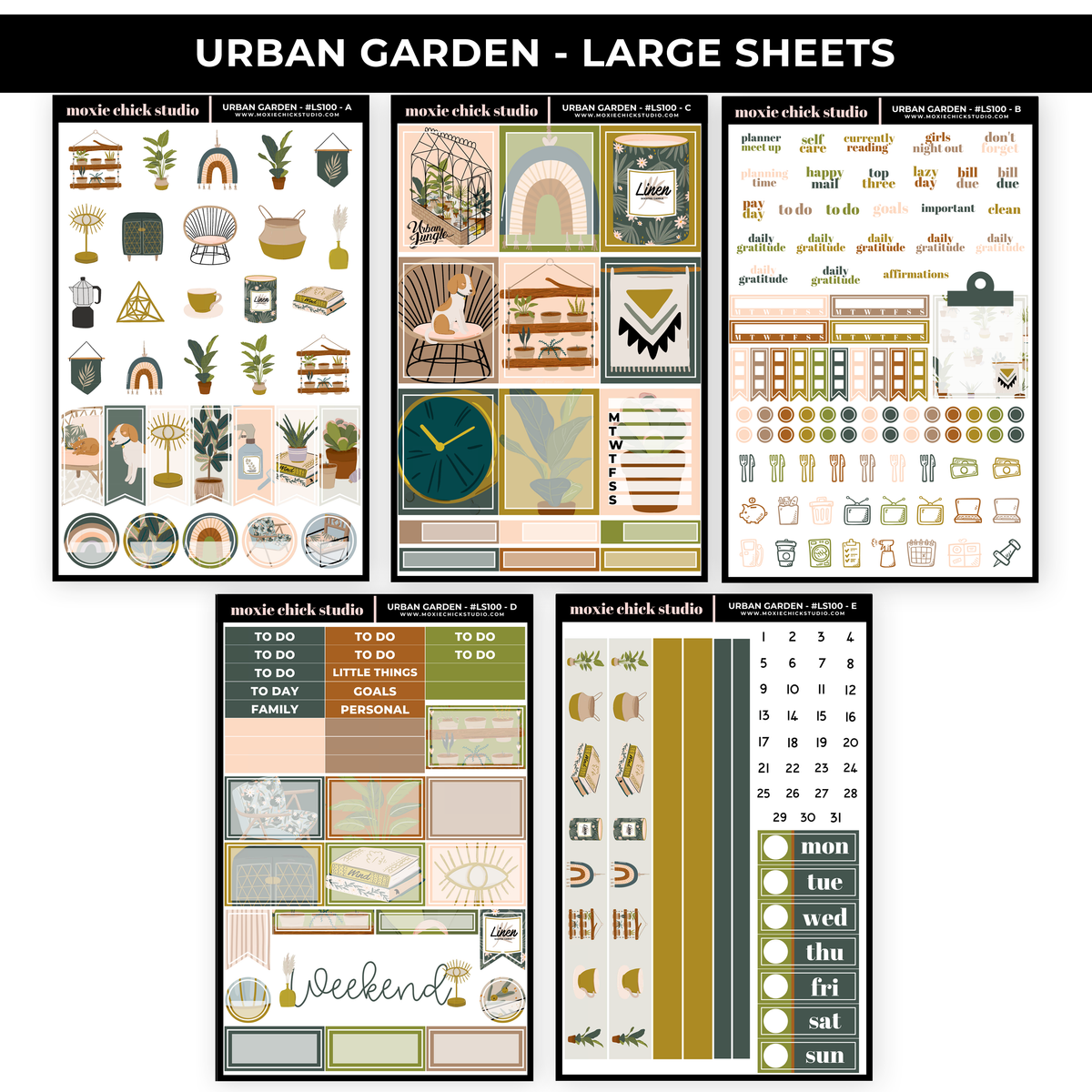 URBAN GARDEN - 5 LARGE SHEETS - NEW RELEASE
