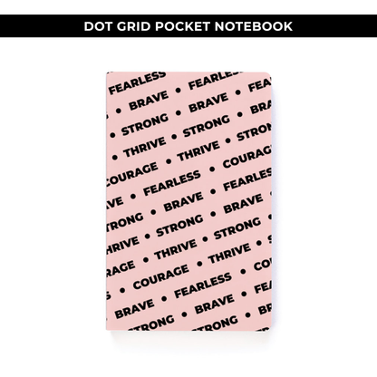DOT GRID POCKET NOTEBOOK - WORDS PINK BACKGROUND / NEW RELEASE