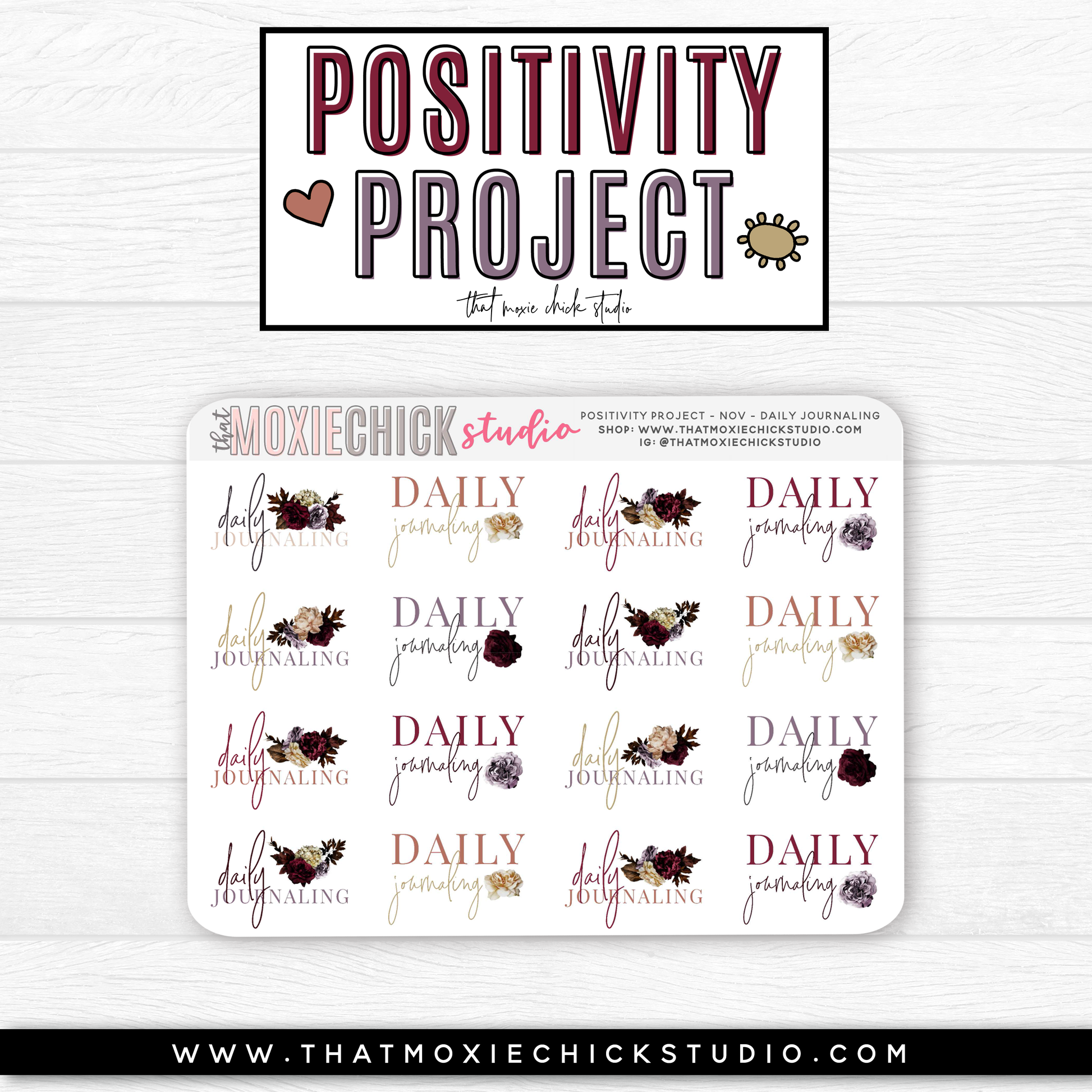 POSITIVITY PROJECT KIT - GRATITUDE // NEW RELEASE - That Moxie Chick Studio