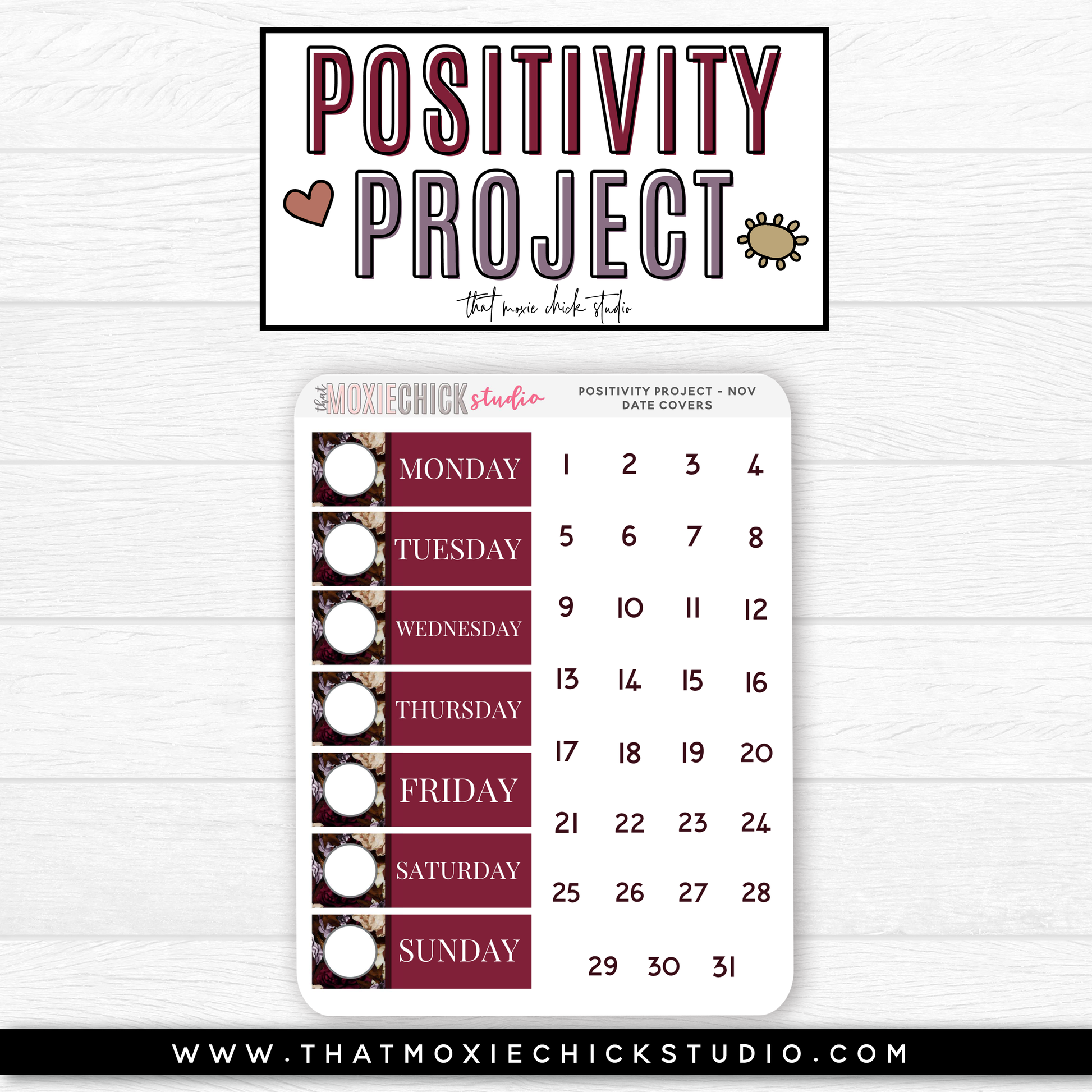 POSITIVITY PROJECT KIT - GRATITUDE // NEW RELEASE - That Moxie Chick Studio