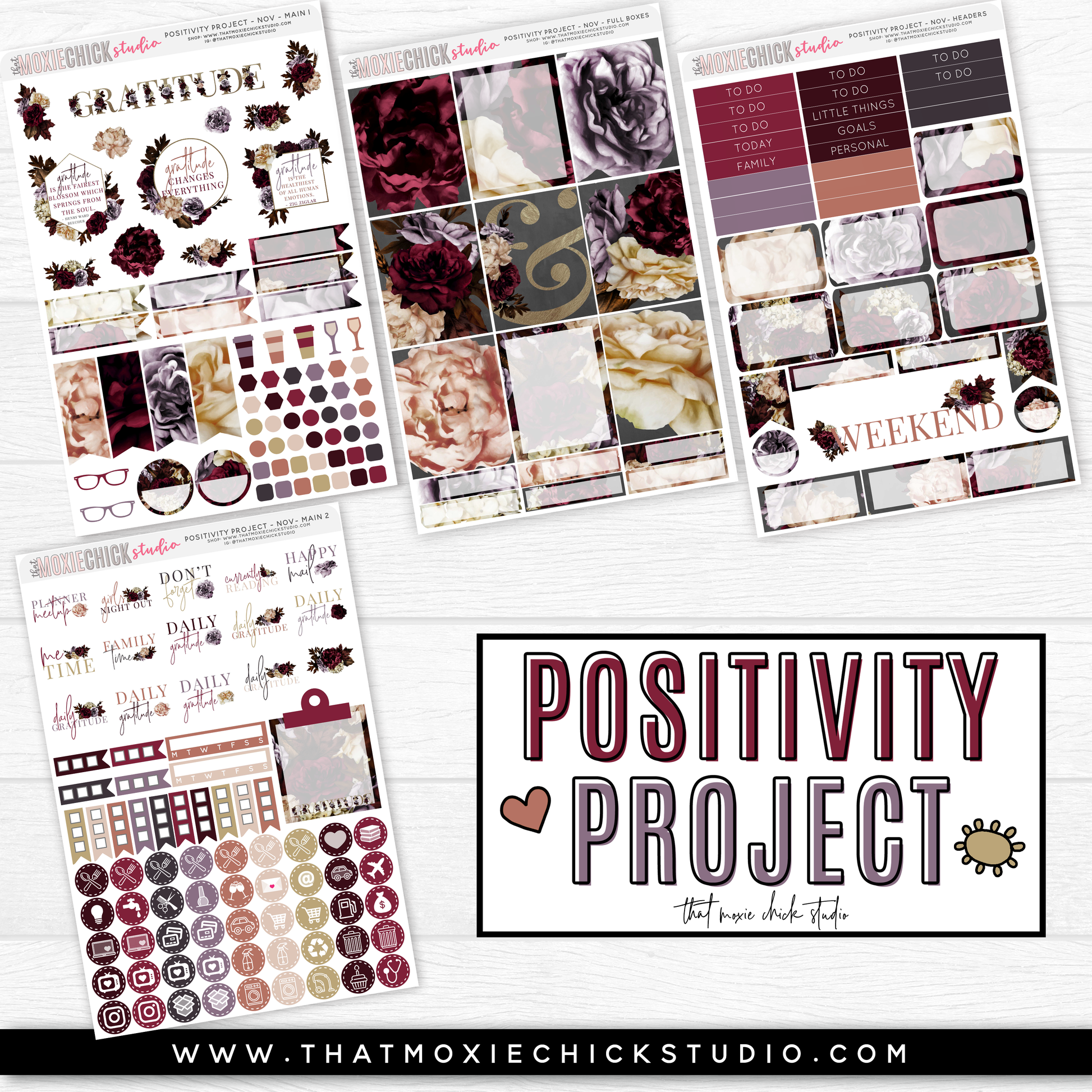 POSITIVITY PROJECT KIT - GRATITUDE // NEW RELEASE - That Moxie Chick Studio