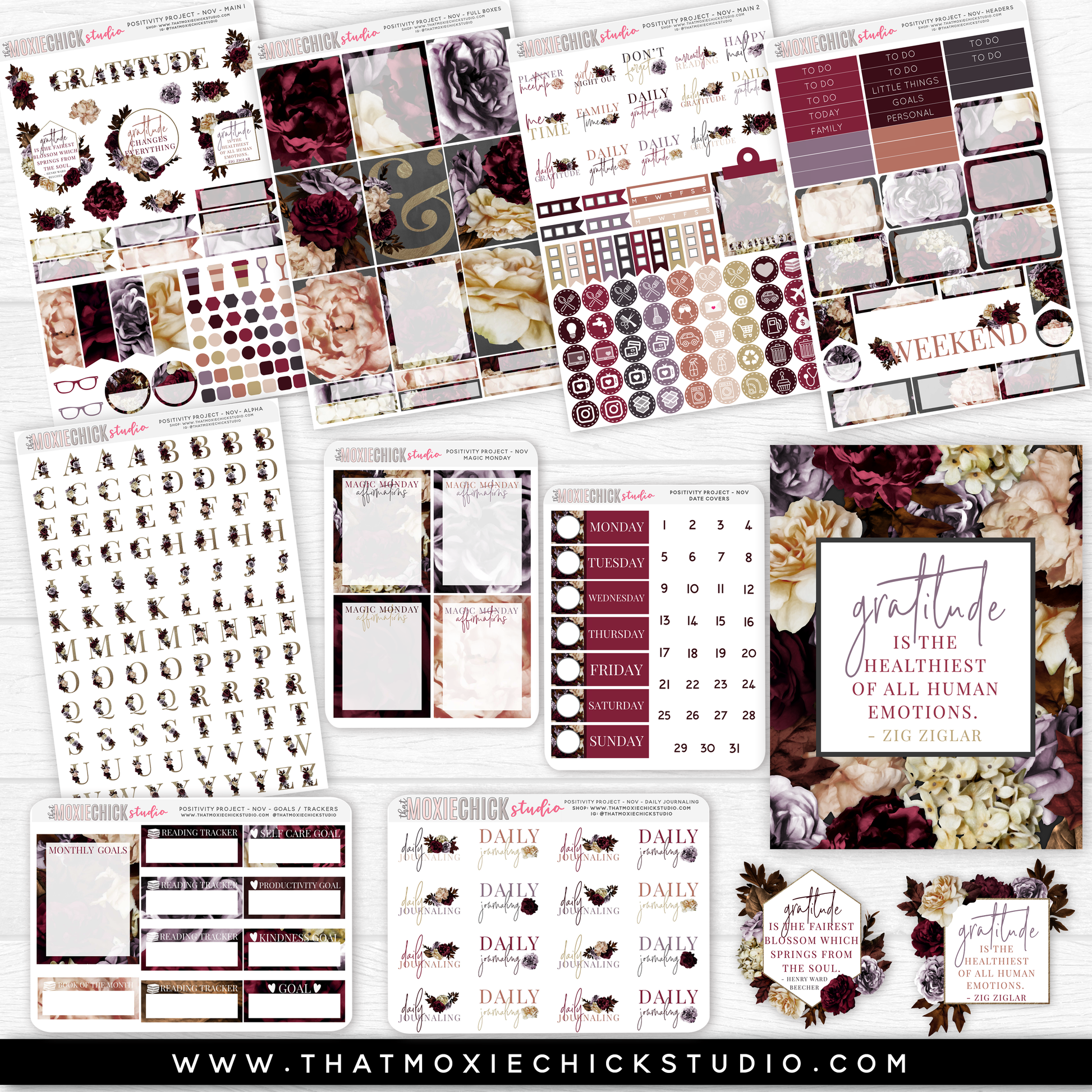 POSITIVITY PROJECT KIT - GRATITUDE // NEW RELEASE - That Moxie Chick Studio