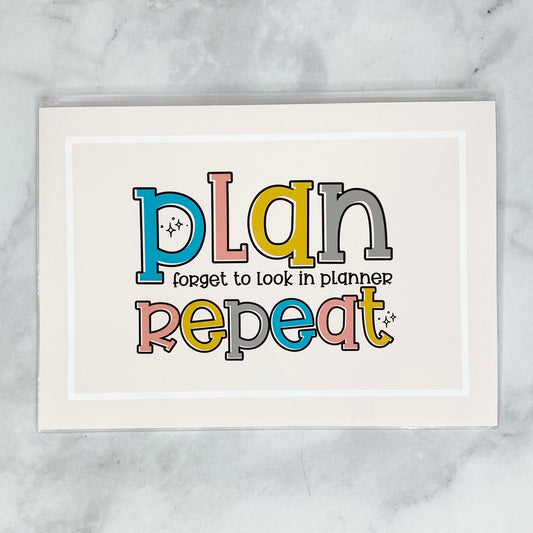 5X7 ENVELOPE 'PLAN FORGET REPEAT QUOTE' - NEW RELEASE